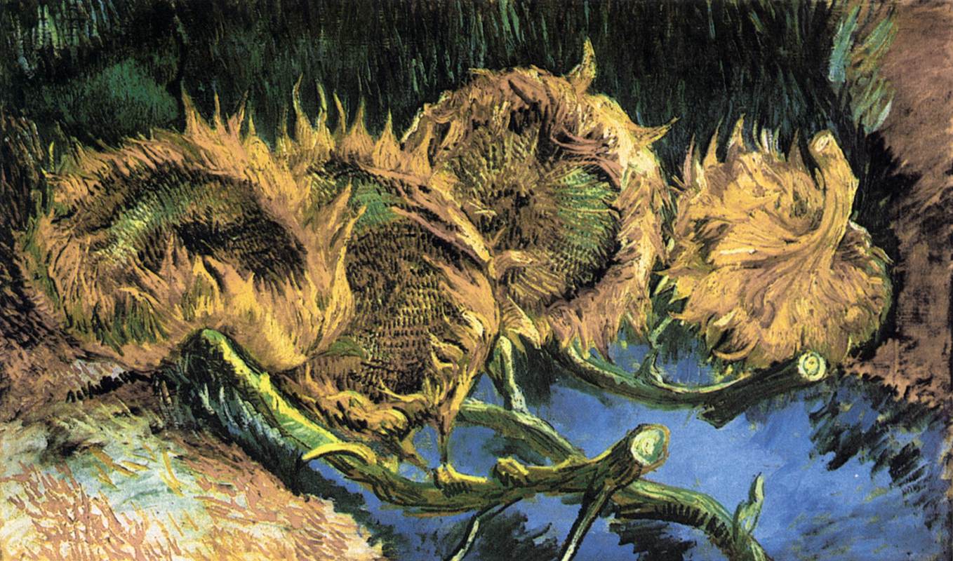 Four Cut Sunflowers by GOGH, Vincent van