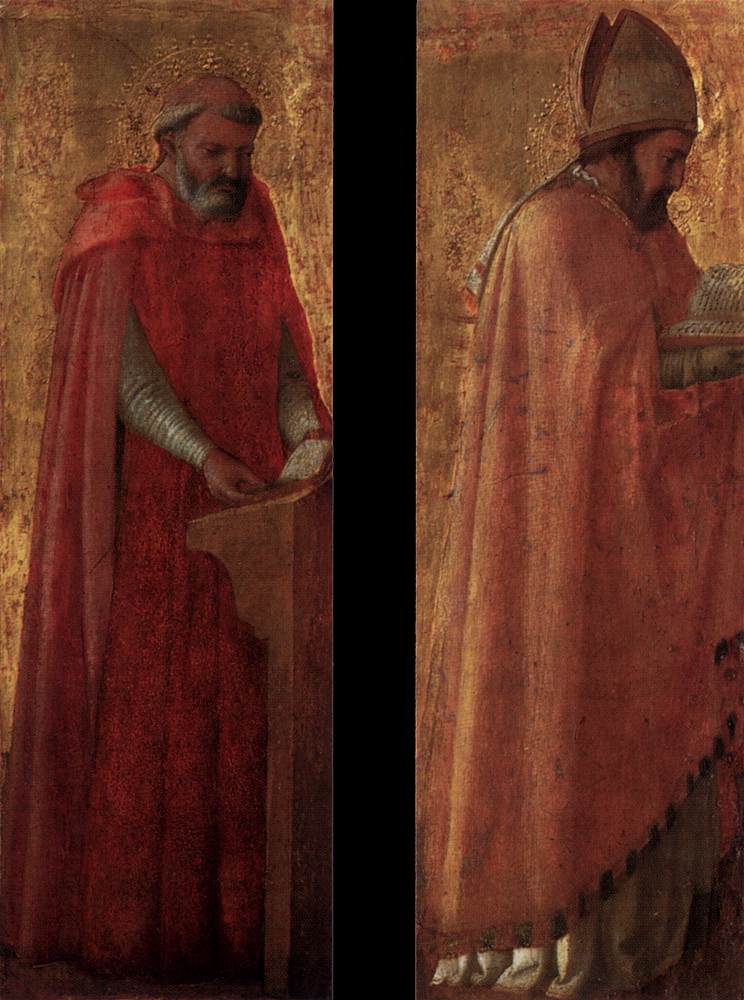 Two panels from the Pisa Altarpiece by MASACCIO