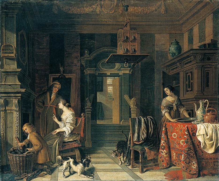 Interior of a Townhouse by MAN, Cornelis de