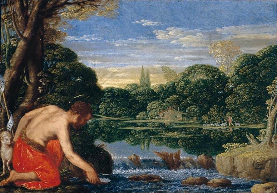 Wooded River Landscape with St John the Baptist by