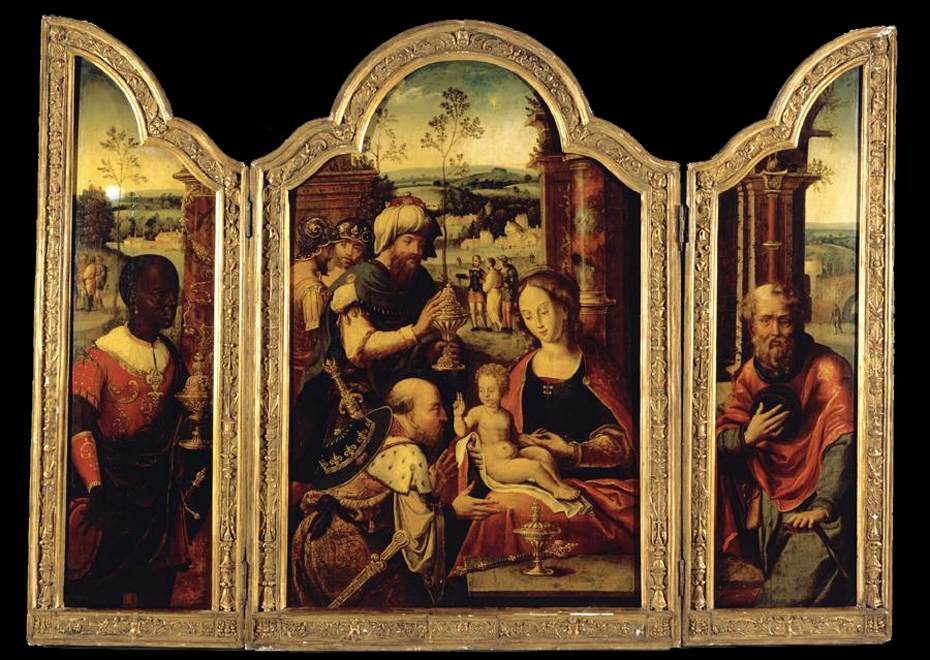 Triptych: Adoration of the Magi by COECKE VAN AELST, Pieter