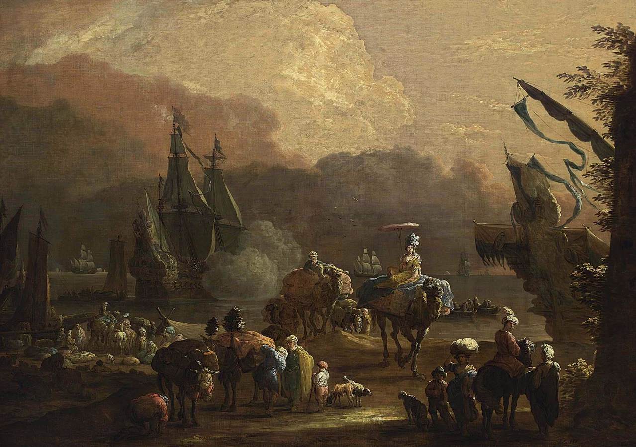 A Mediterranean Harbour Scene by MINDERHOUT, Hendrik van