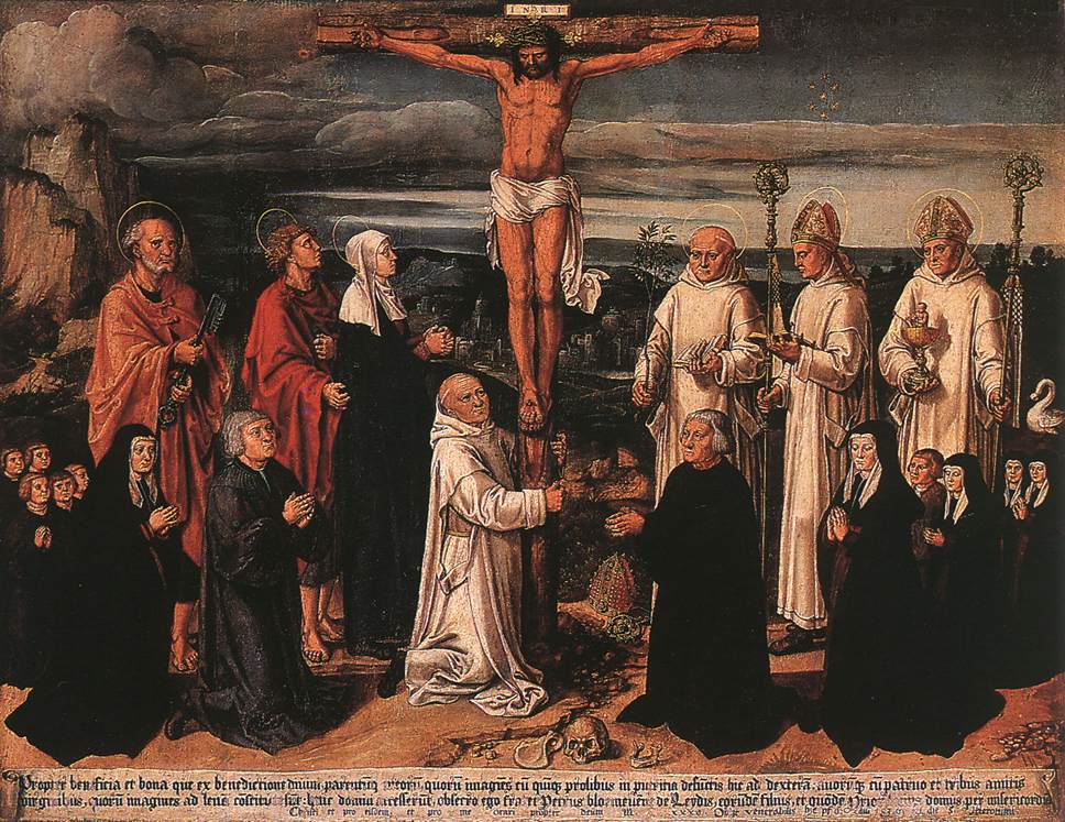 Christ on the Cross with Carthusian Saints by WOENSAM, Anton von Worms