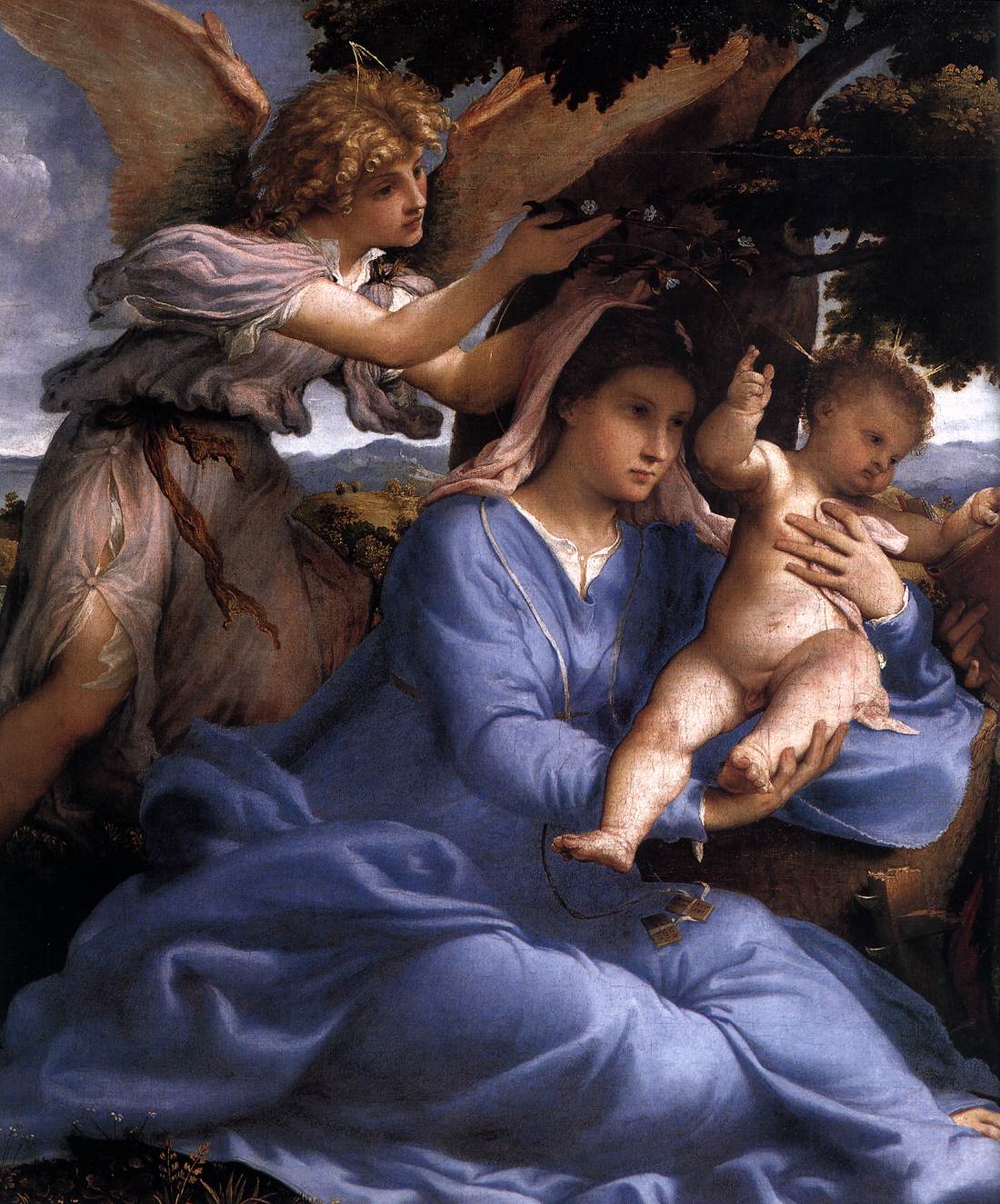 Madonna and Child with Saints and an Angel (detail) by LOTTO, Lorenzo