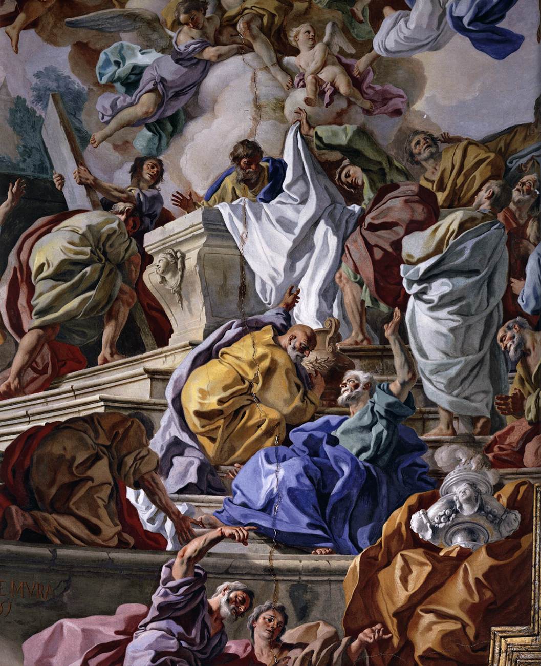 Assumption of the Virgin Attended by the Apostles (detail) by MURA, Francesco de