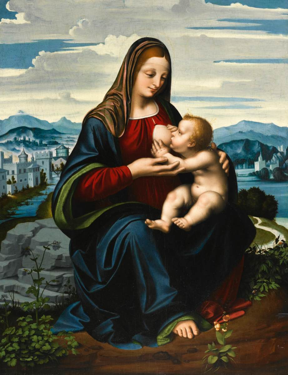 Virgin and Child before a Landscape by