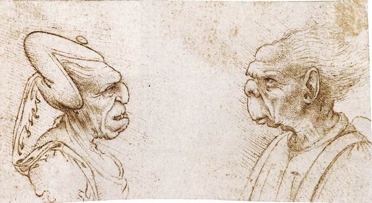 Two Grotesque Heads by