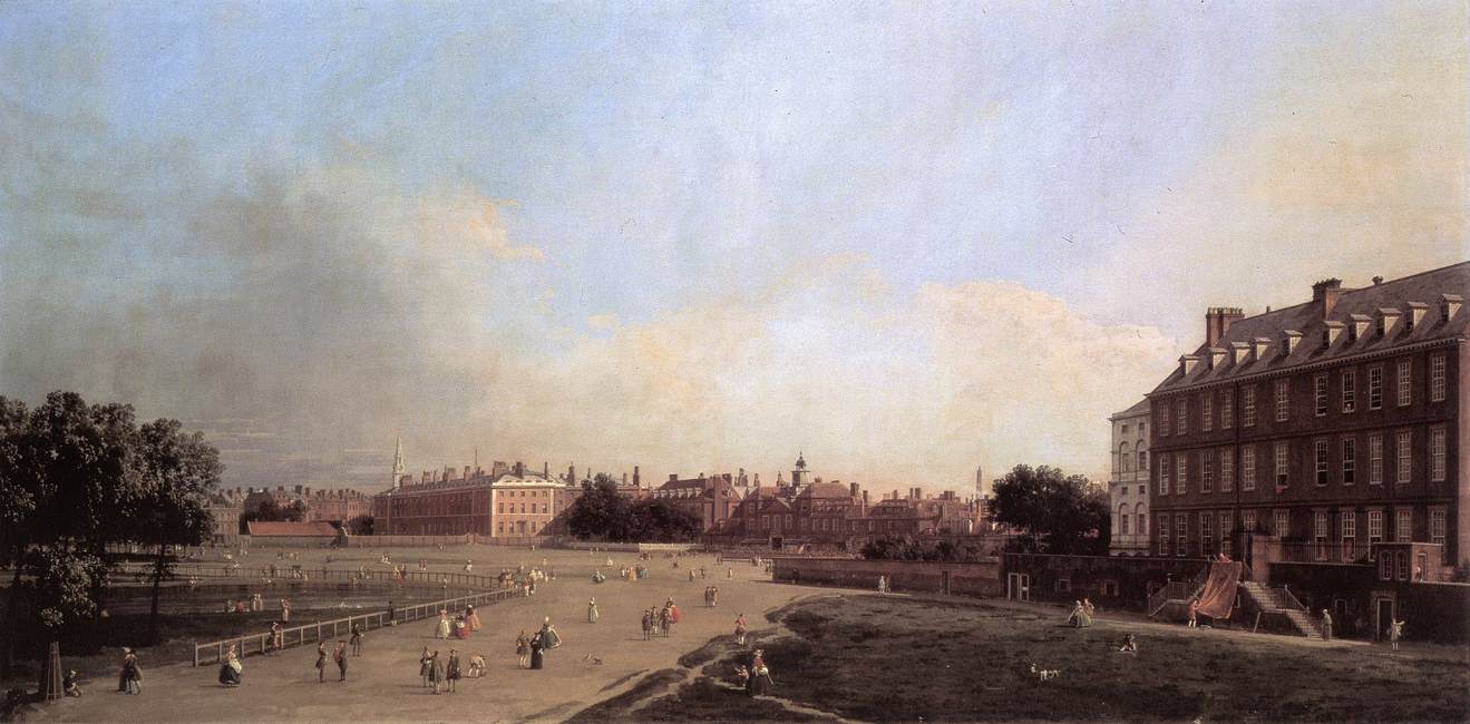 London: the Old Horse Guards from St James's Park by CANALETTO