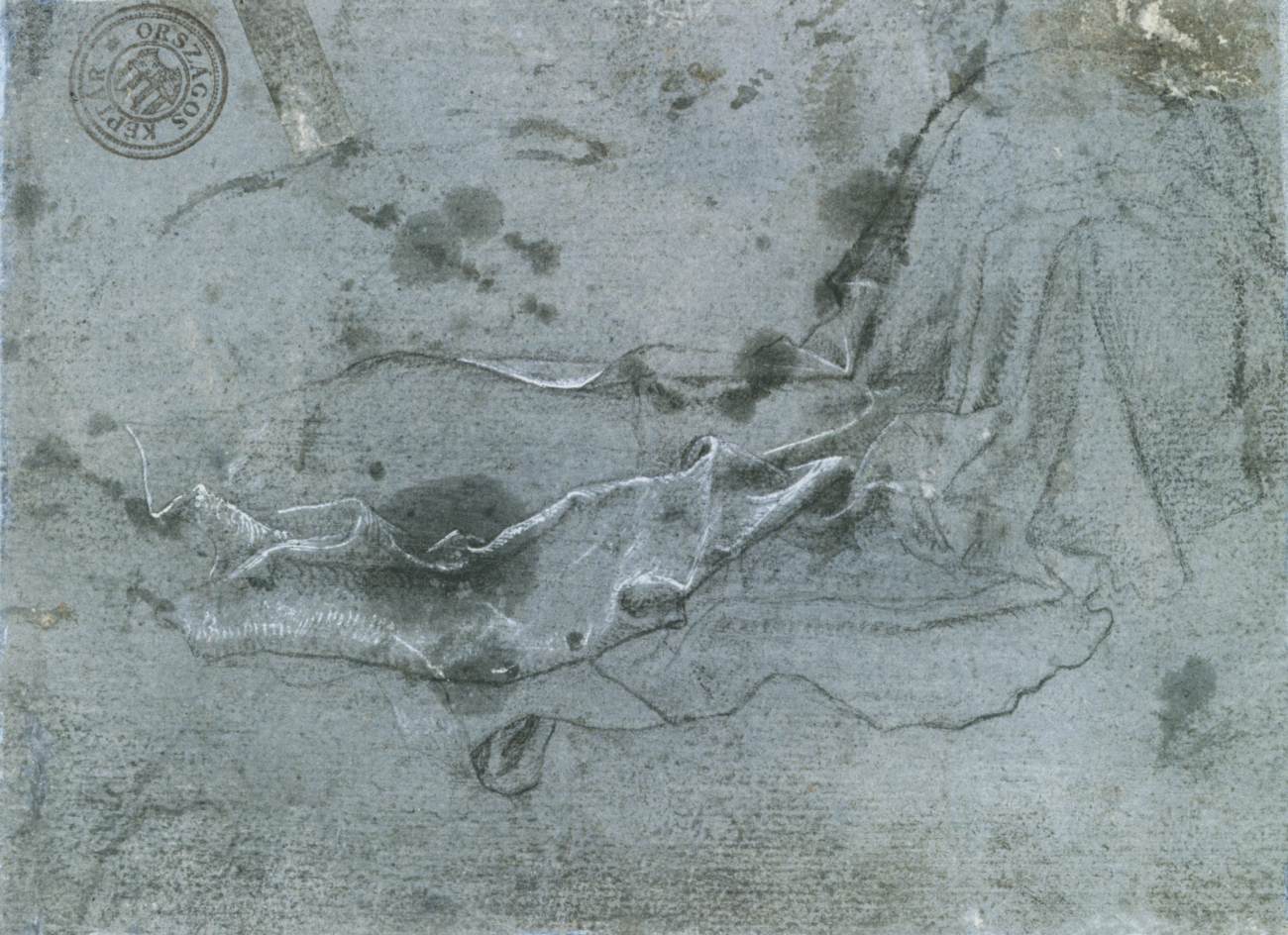 Study of Drapery (verso) by ENGEBRECHTSZ., Cornelis