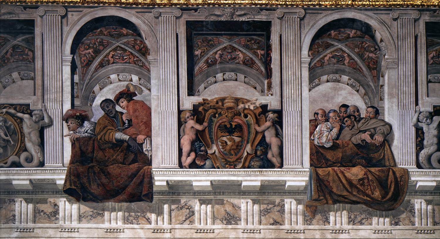 Frieze with ambassadors and spectators (detail) by TASSI, Agostino