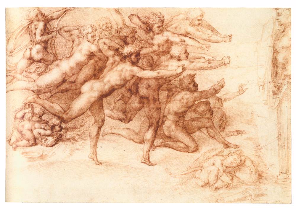 Archers Shooting at a Herm (recto) byMICHELANGELO Buonarroti