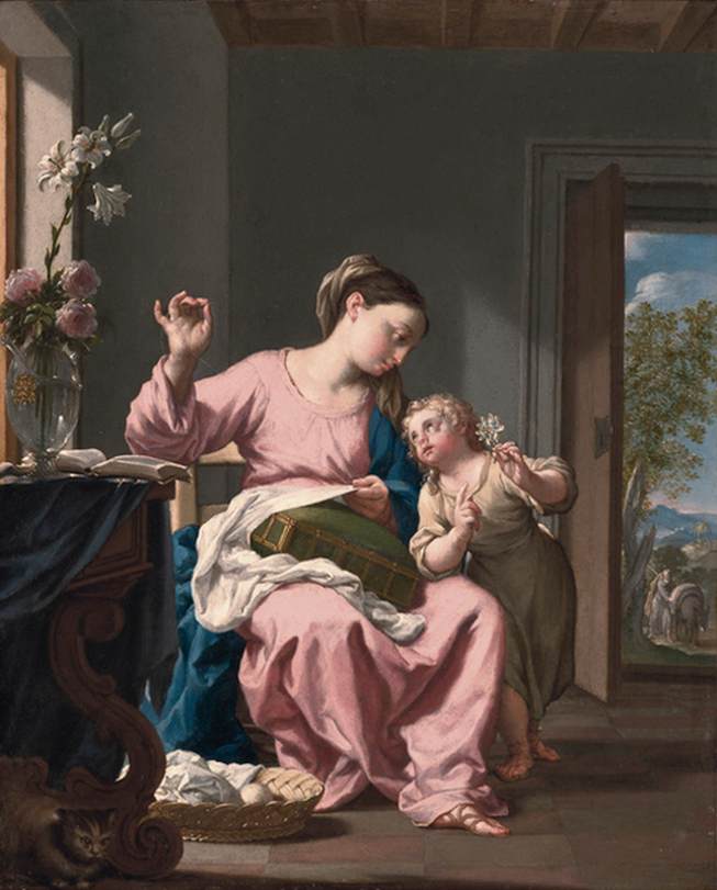 The Madonna Sewing with the Christ Child by