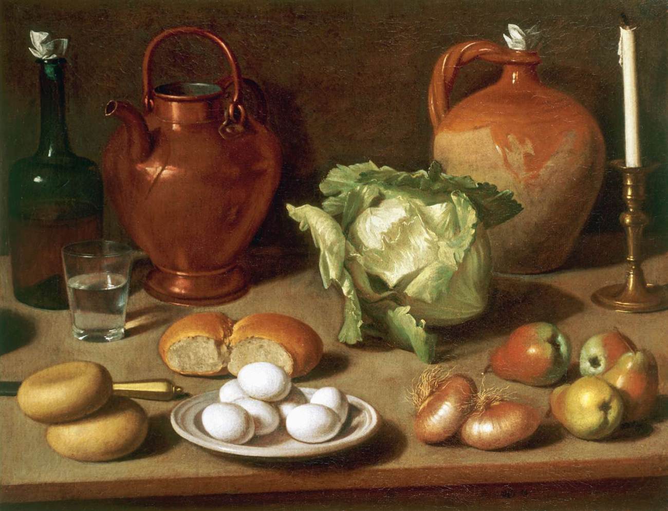 Still-Life with Eggs, Cabbage and Candlestick by