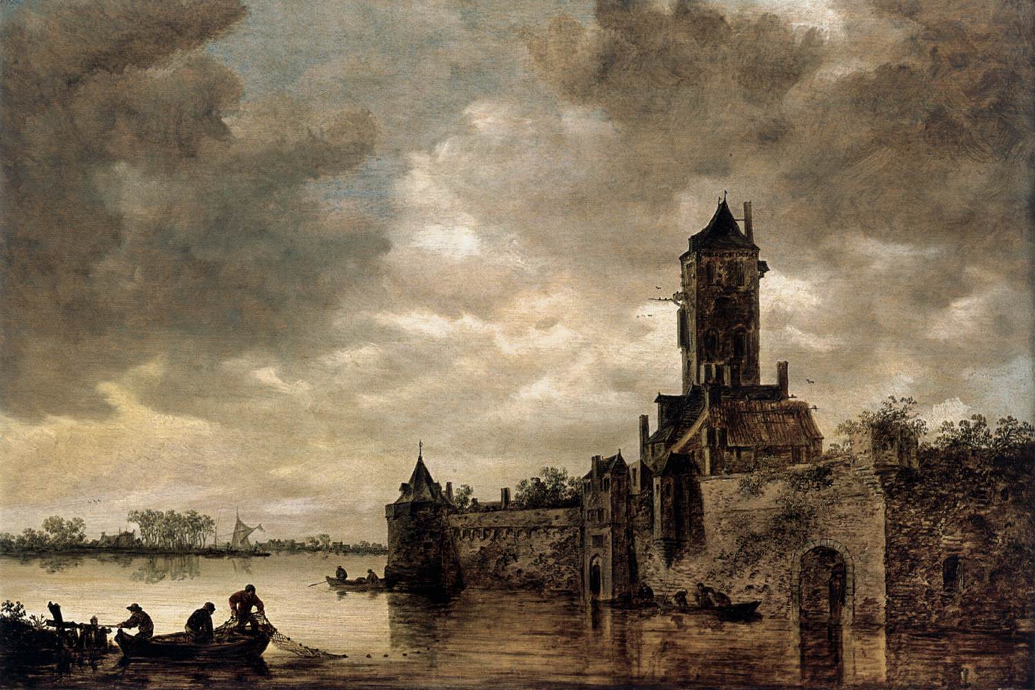 Castle by a River by GOYEN, Jan van