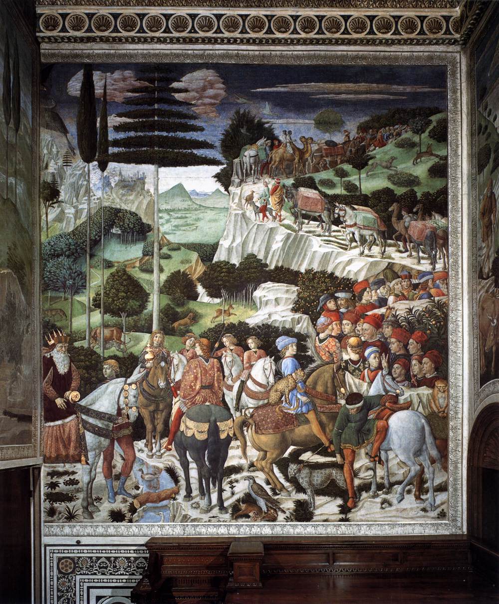 Procession of the Oldest King (west wall) by GOZZOLI, Benozzo