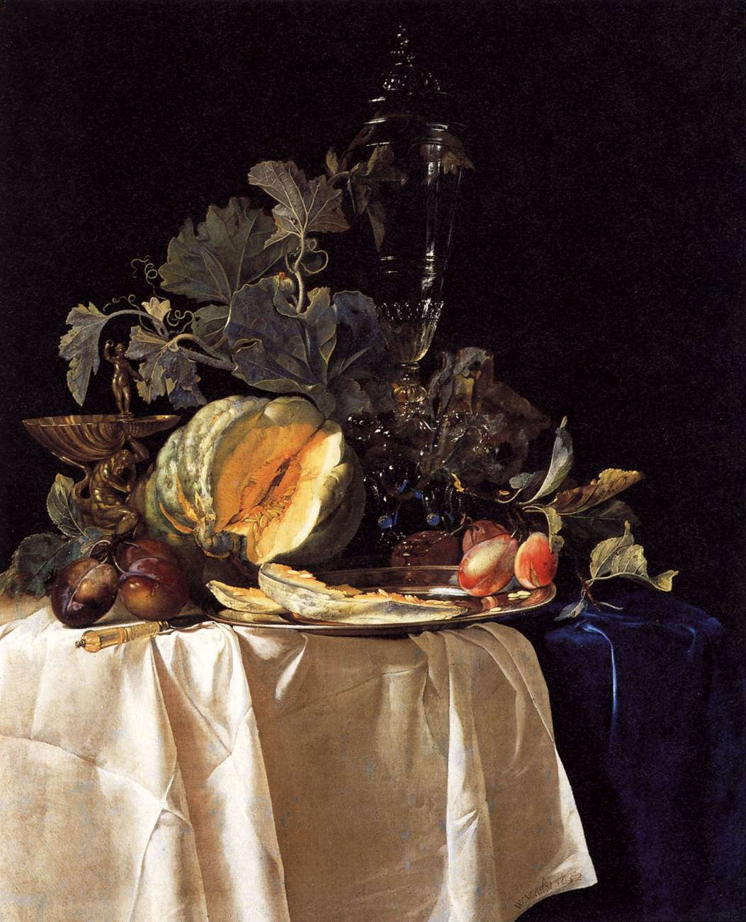 Still-Life with Fruit and Crystal Vase by