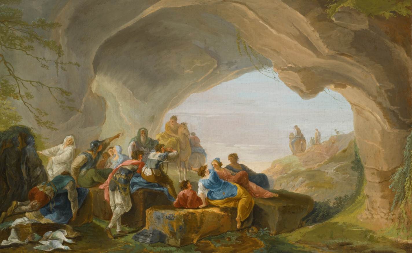 Roman Figures in a Cave by ROBERT, Hubert