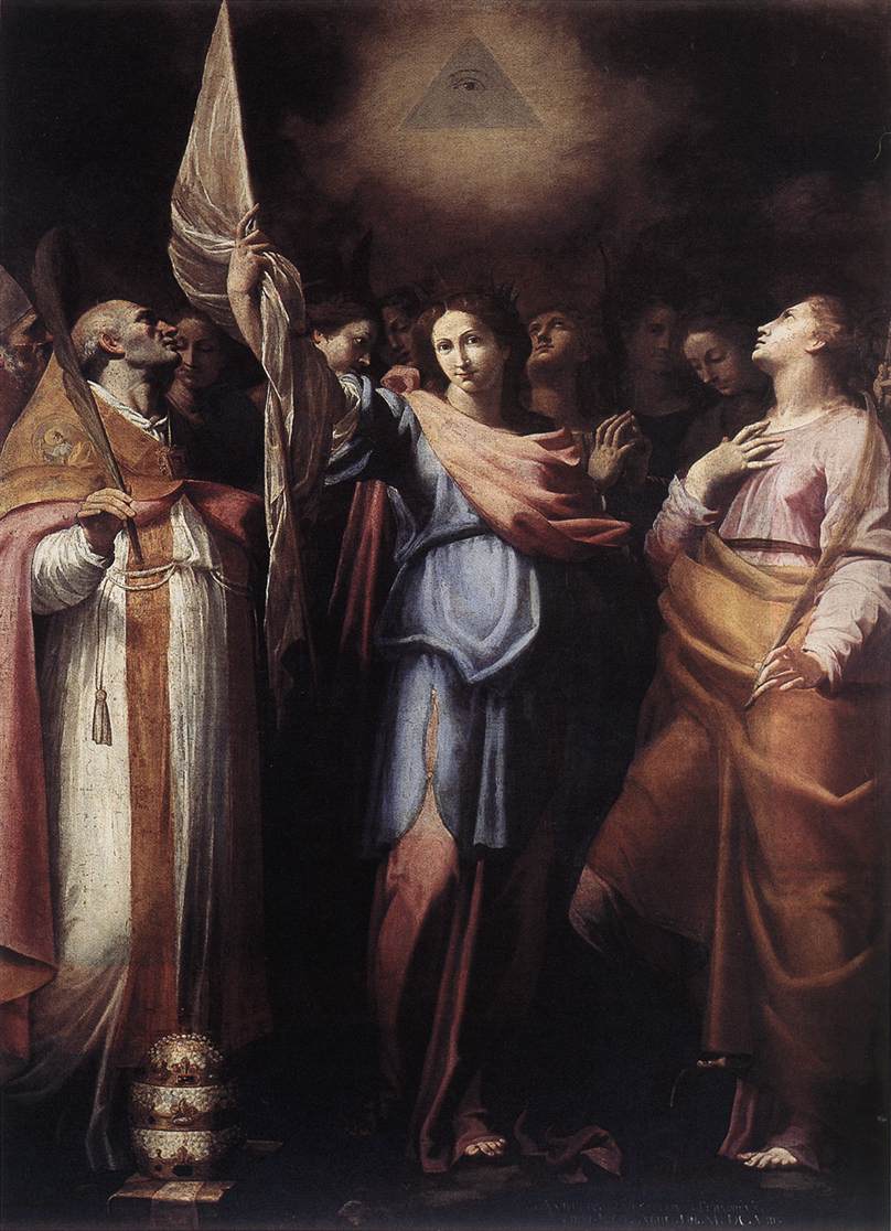 St Ursula and Her Companions with Pope Ciriacus and St Catherine of Alexandria by