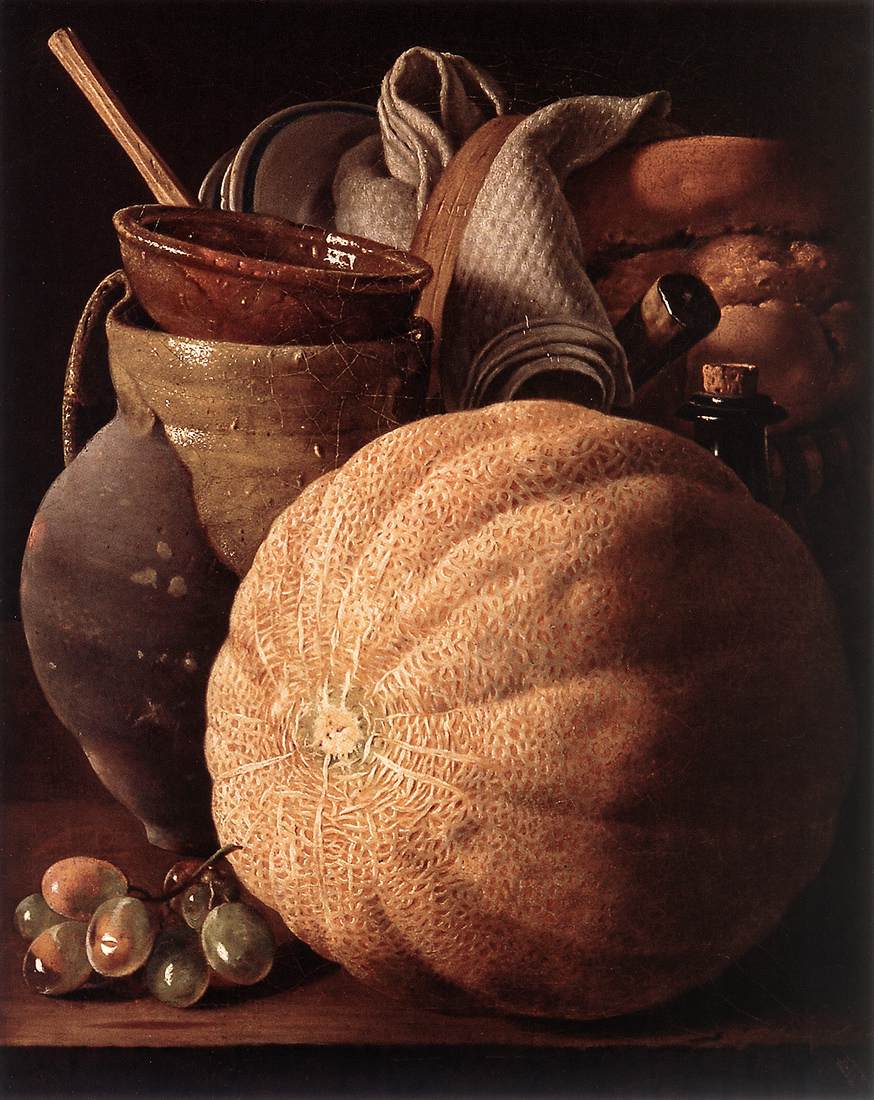 Still-Life with Cantaloup Melon by MELÉNDEZ, Luis