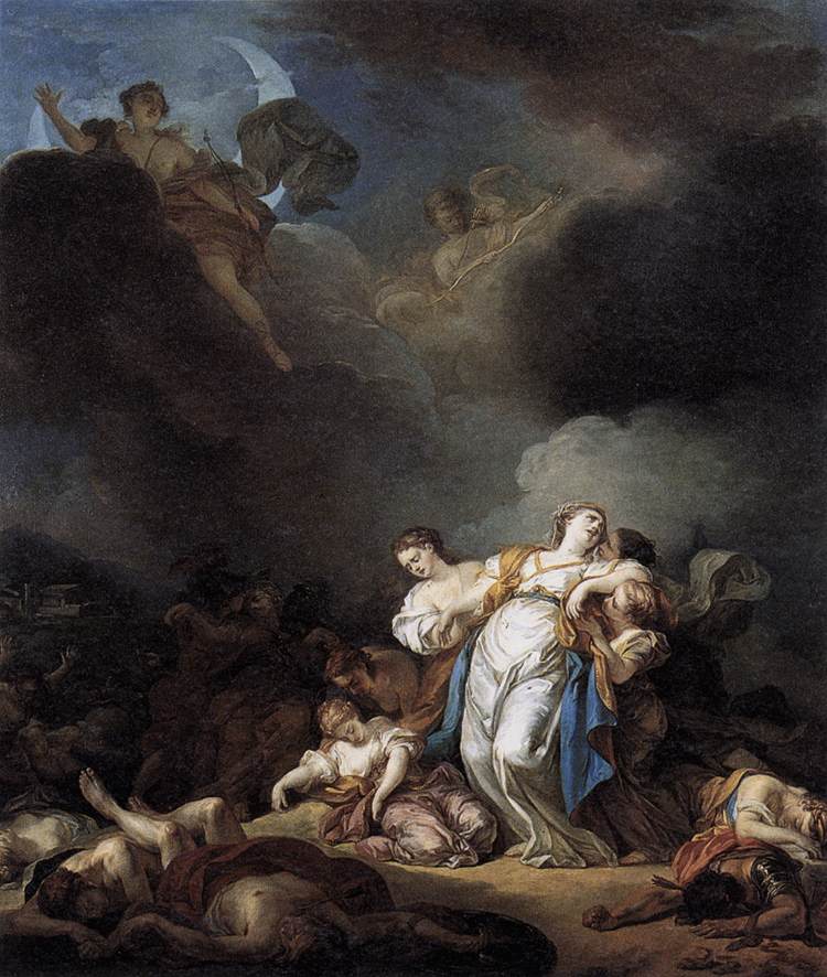 Apollo and Diana Attacking Niobe and her Children by LEMONNIER, Anicet-Charles-Gabriel