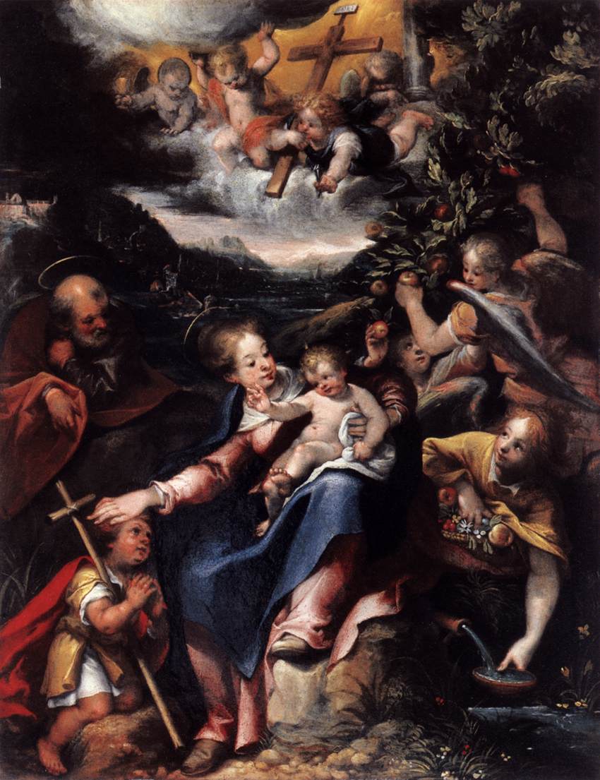 The Holy Family with the Infant St John the Baptist in a Landscape by CALVAERT, Denys