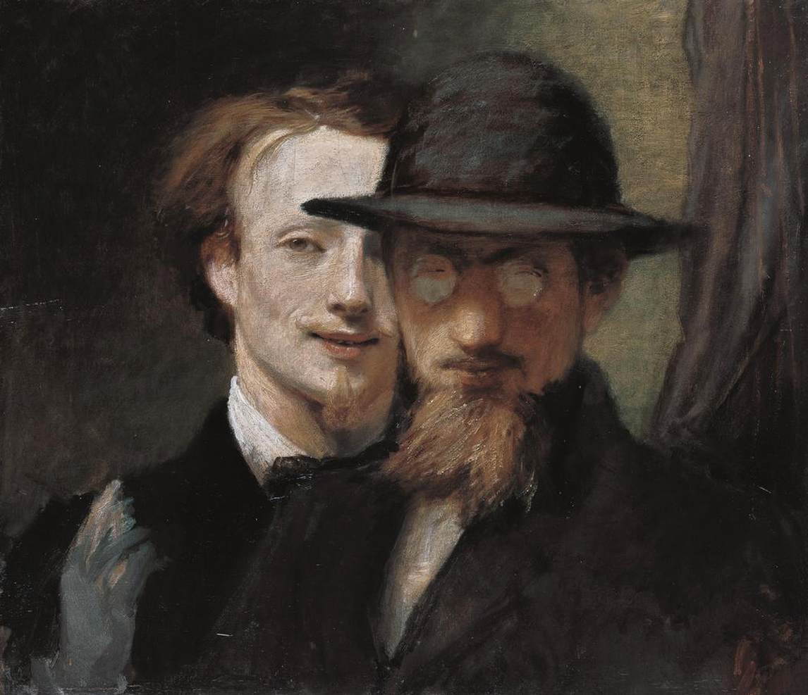 Double Portrait of Marées and Lenbach by MARÉES, Hans von