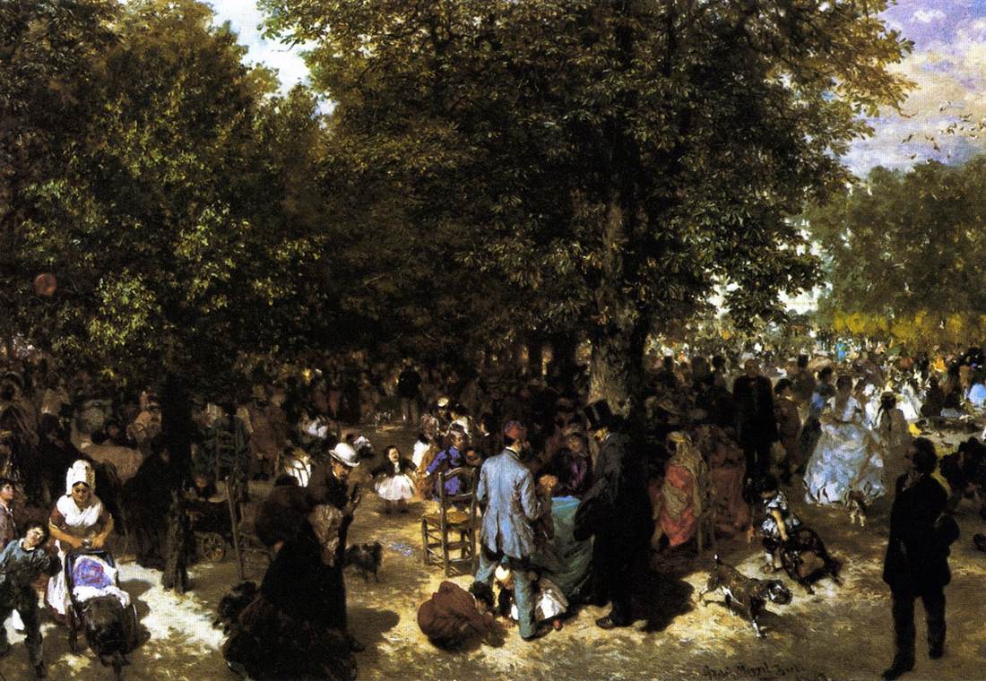 Afternoon at the Tuileries Garden by MENZEL, Adolph von