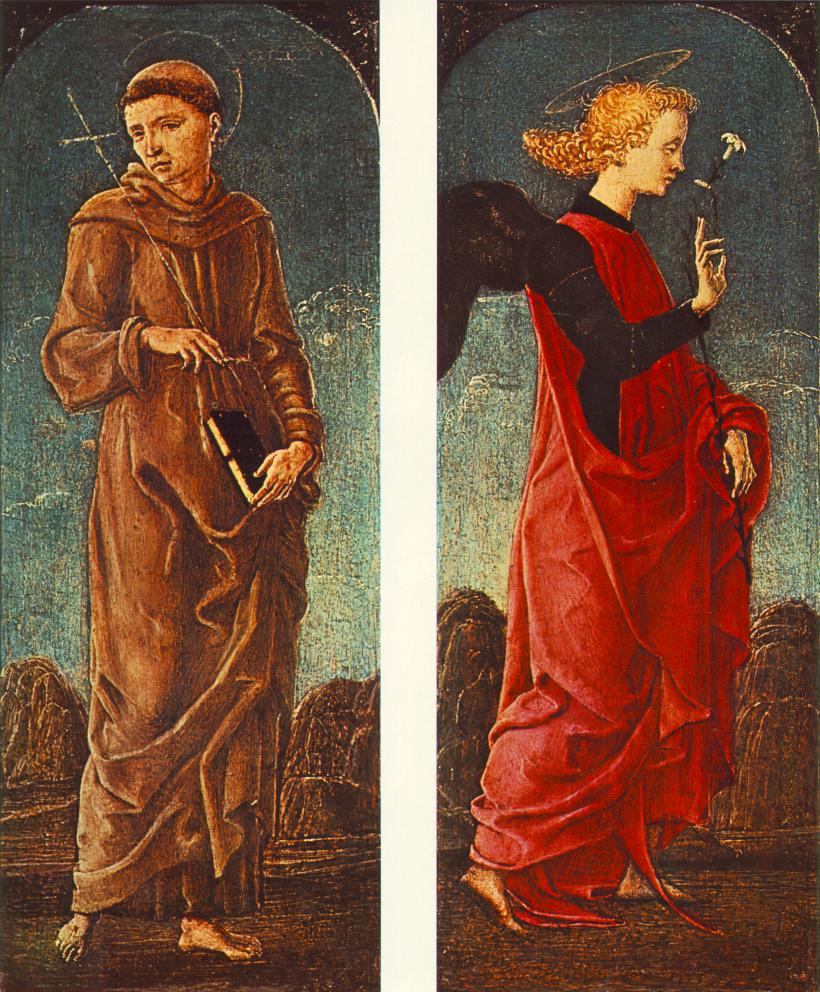 St Francis of Assisi and Announcing Angel (panels of a polyptych) by