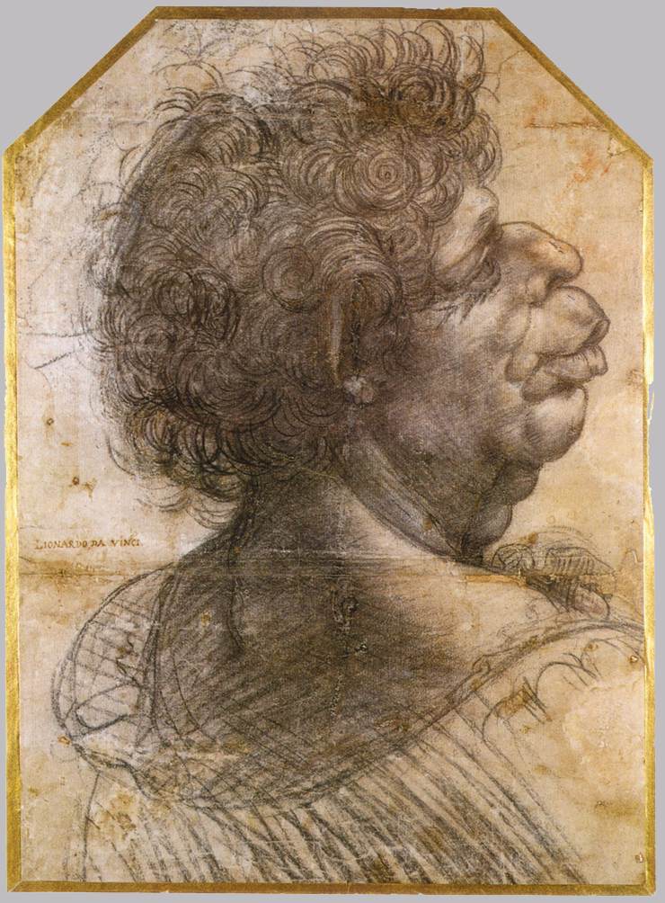 Grotesque head by LEONARDO da Vinci