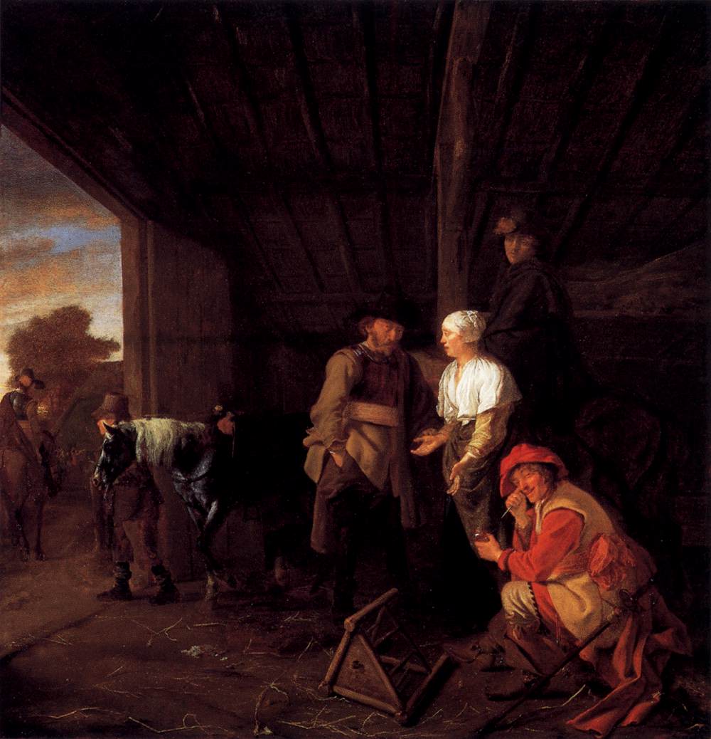 Paying the Hostess by JONGH, Ludolf de