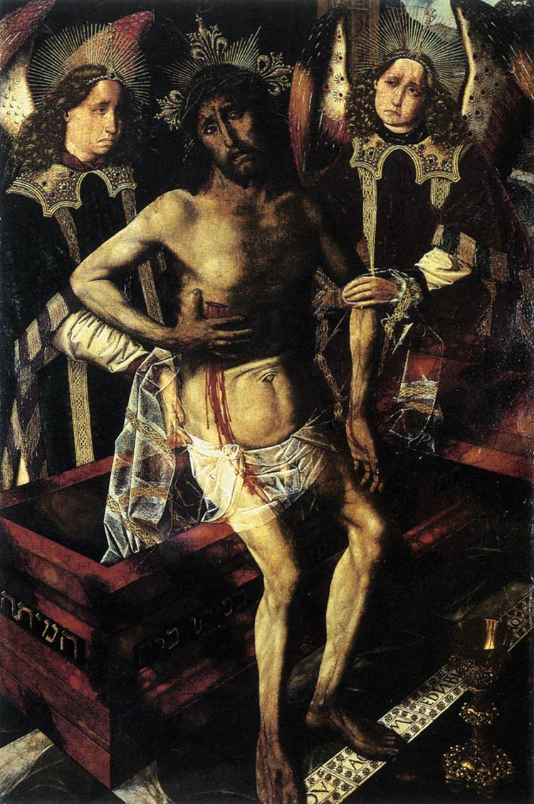 Christ at the Tomb Supported by Two Angels by BERMEJO, Bartolomé