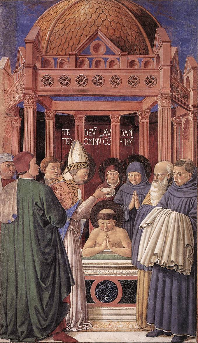 Baptism of St Augustine (scene 11, east wall) by