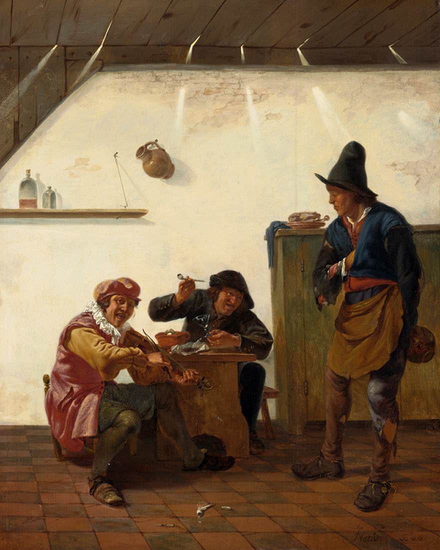 Peasants Smoking and Making Music in an Inn by NATUS, Johannes