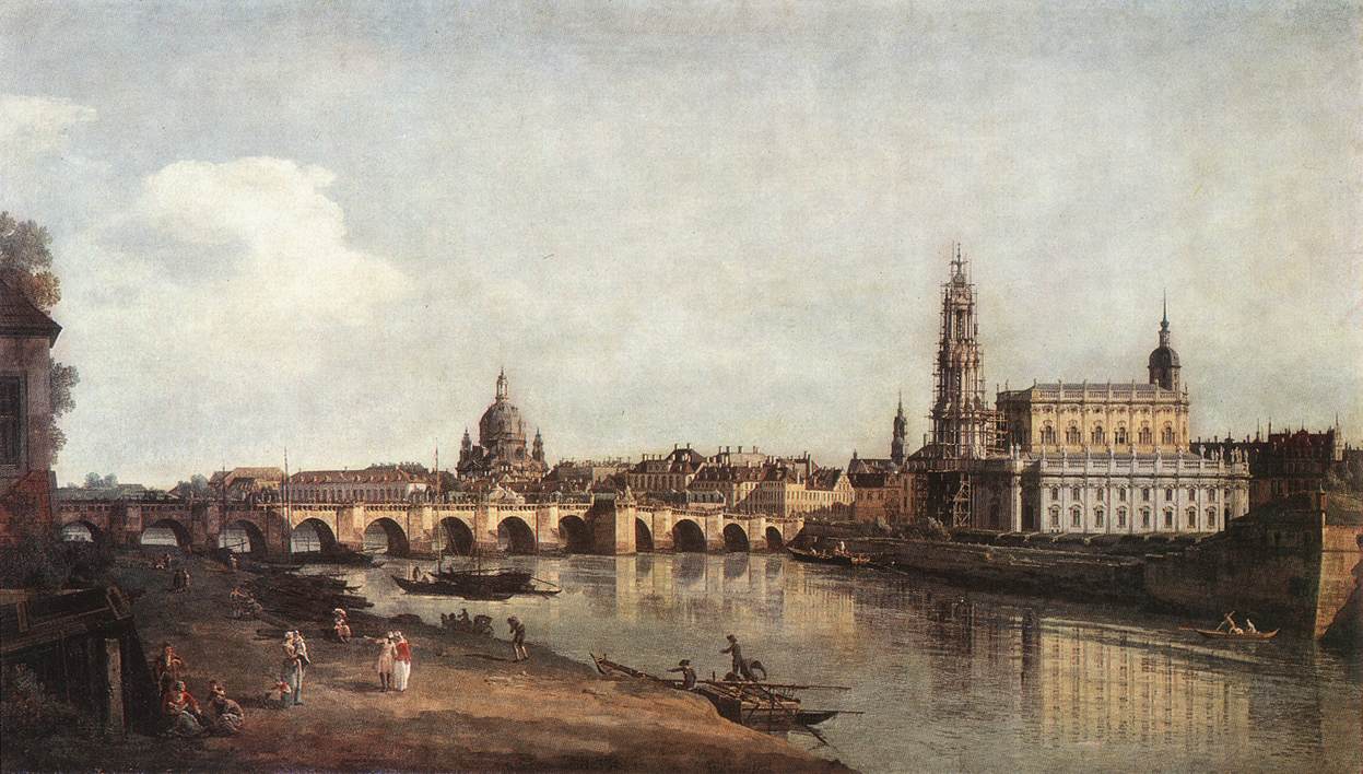 View of Dresden from the Right Bank of the Elbe with the Augustus Bridge by