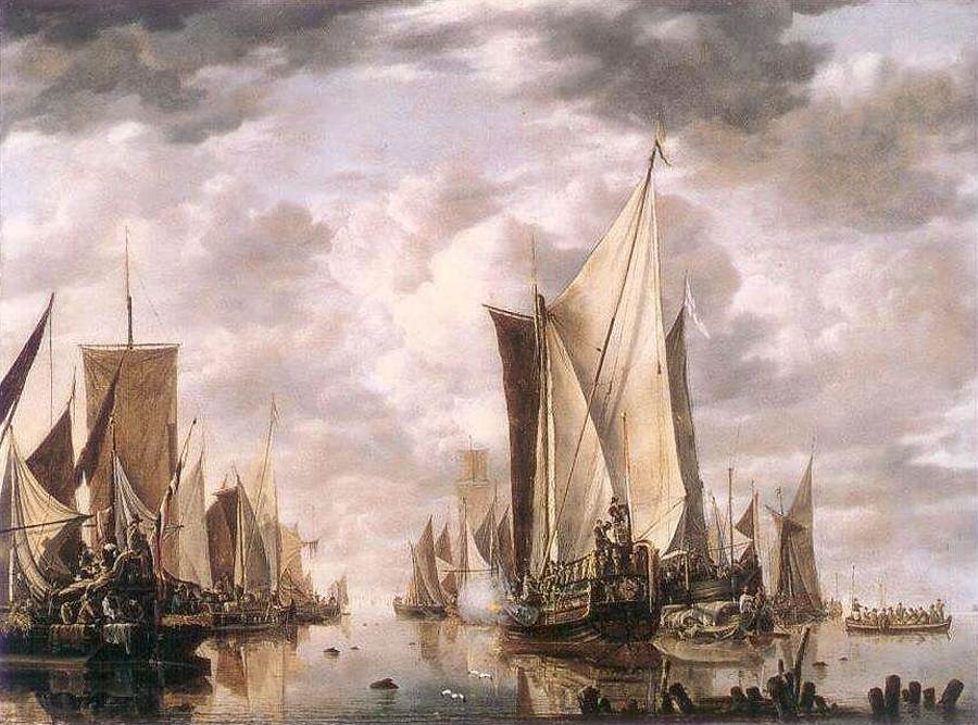 Shipping in a Calm by CAPPELLE, Jan van de