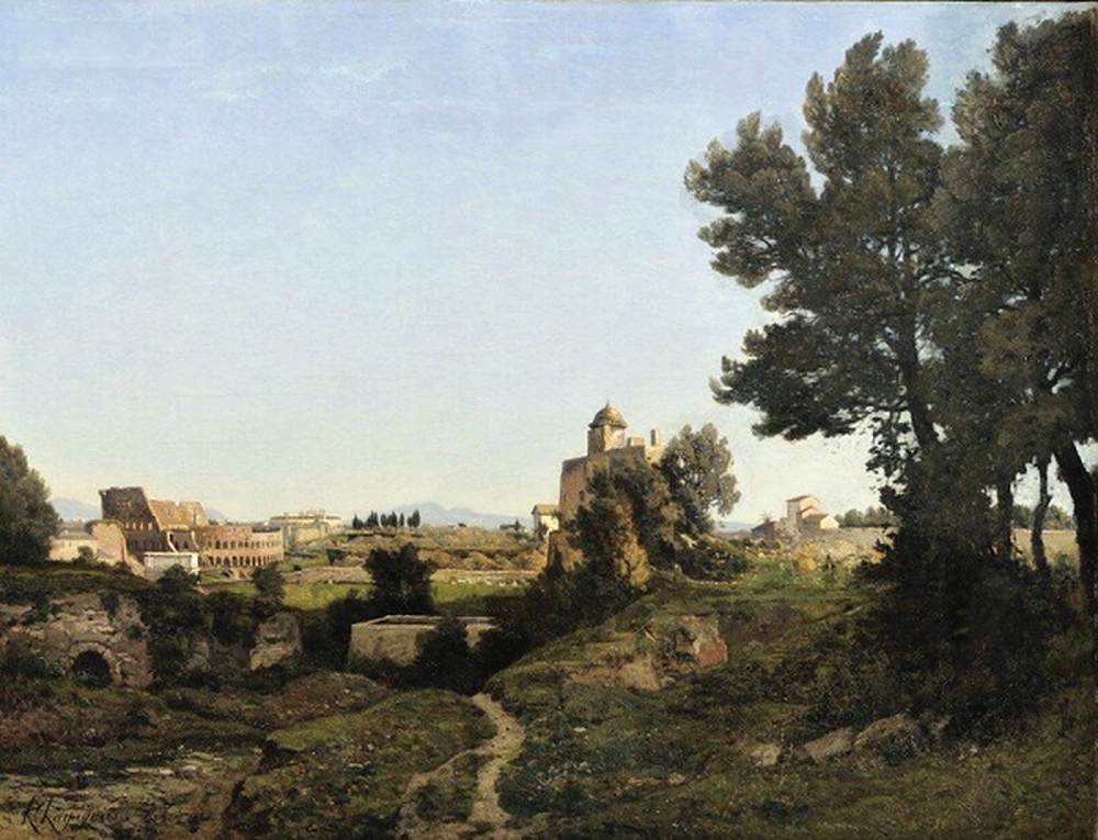 Rome, View of the Palatine Hill by HARPIGNIES, Henri-Joseph