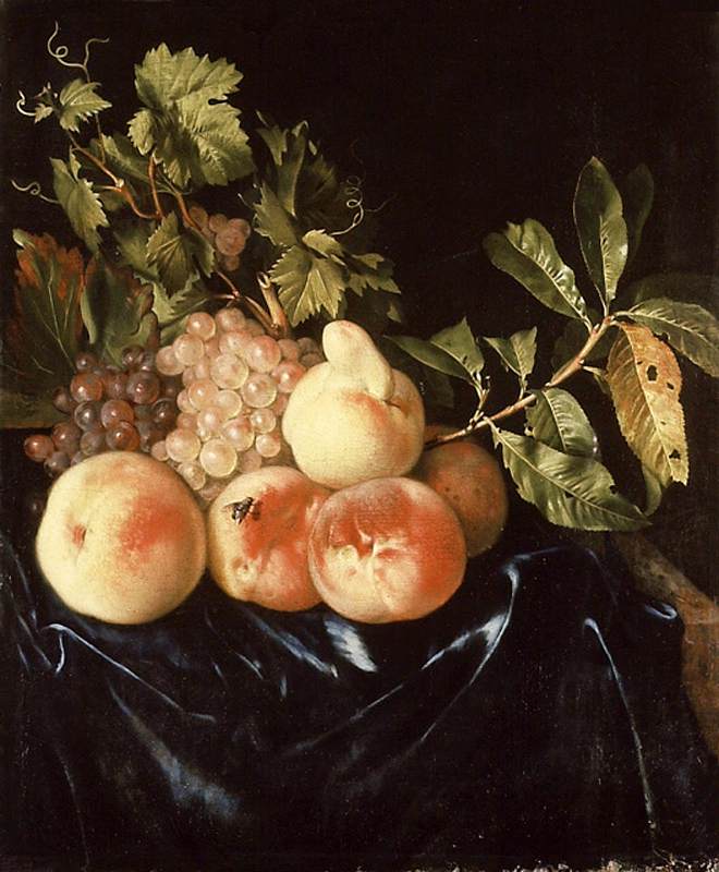 Still-Life of Peaches and Grapes by ROYEN, Willem Frederik van