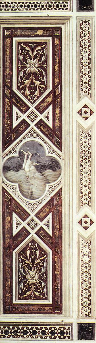 Jonah Swallowed up by the Whale (on the decorative band) by GIOTTO di Bondone