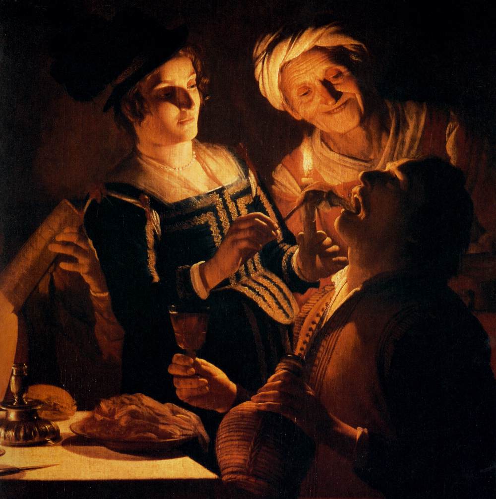 Supper Party (detail) by HONTHORST, Gerrit van