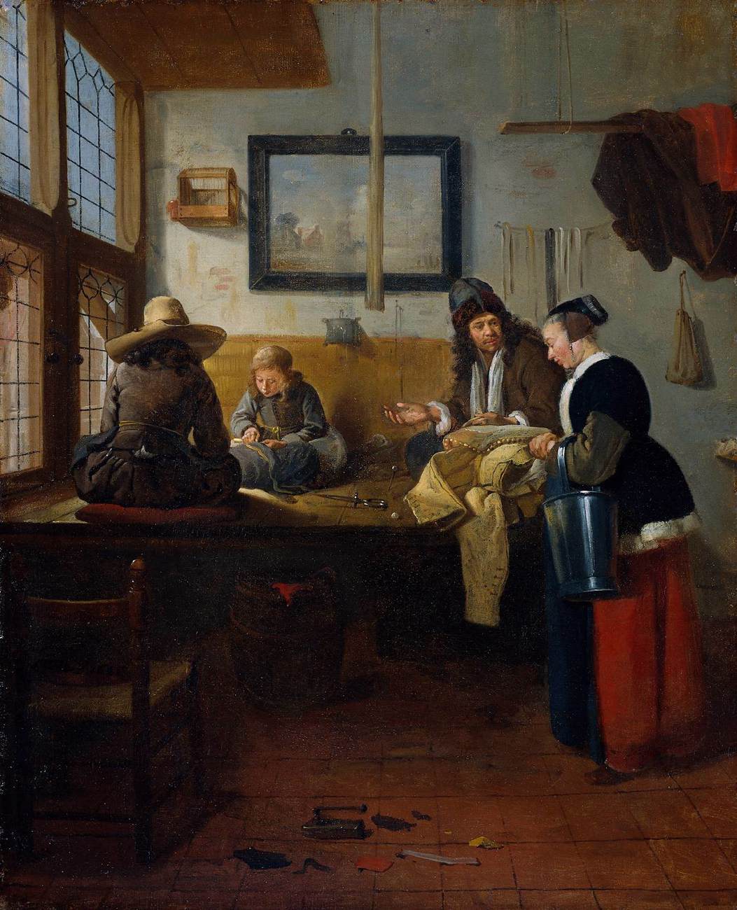 Tailor's Workshop by BREKELENKAM, Quiringh van