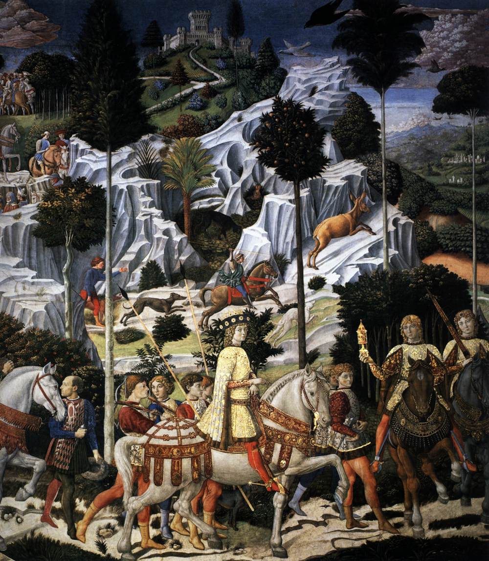 Procession of the Youngest King (detail) by GOZZOLI, Benozzo