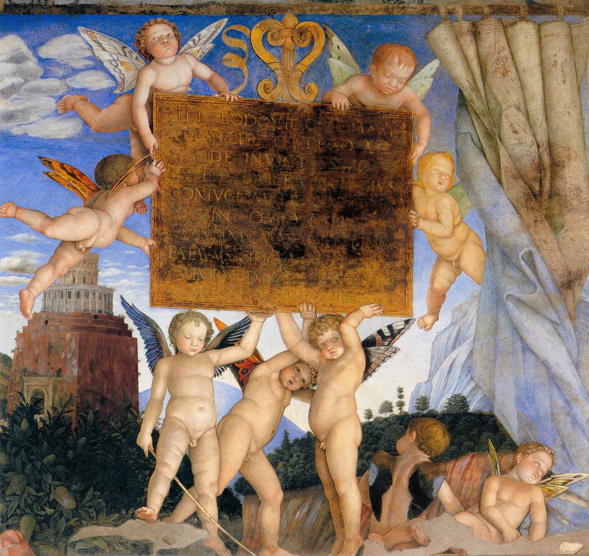 Inscription with Putti by MANTEGNA, Andrea