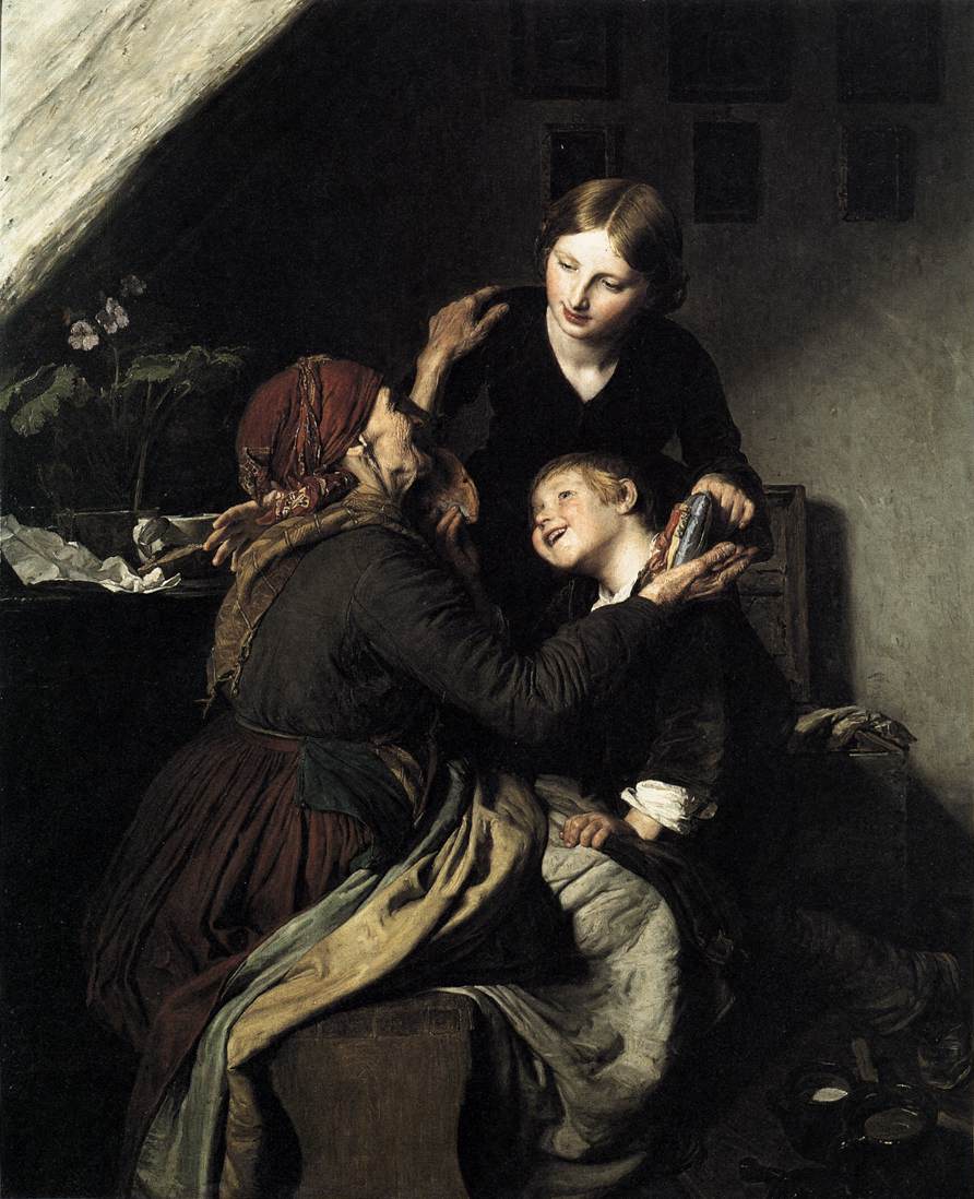 The Grandmother's Birthday by WALDMÜLLER, Fedinand Georg