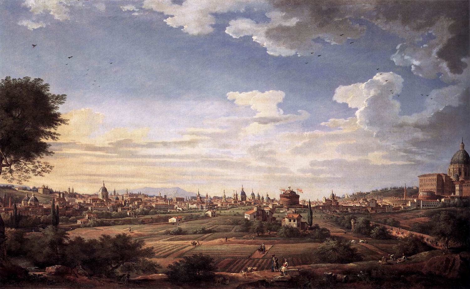 View of Rome from Mt. Mario, in the Southeast by PANNINI, Giovanni Paolo