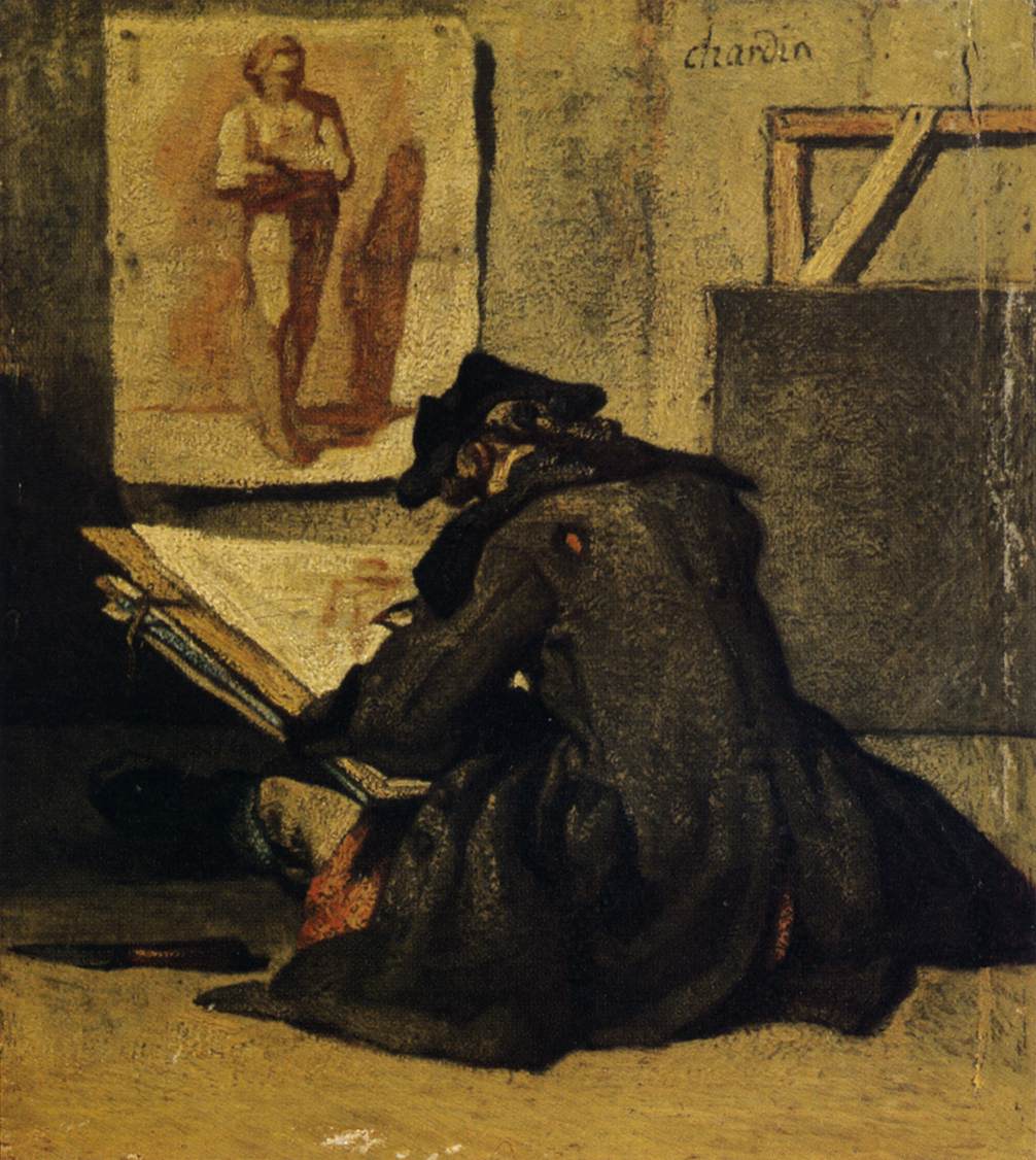 Young Sketcher by CHARDIN, Jean-Baptiste-Siméon