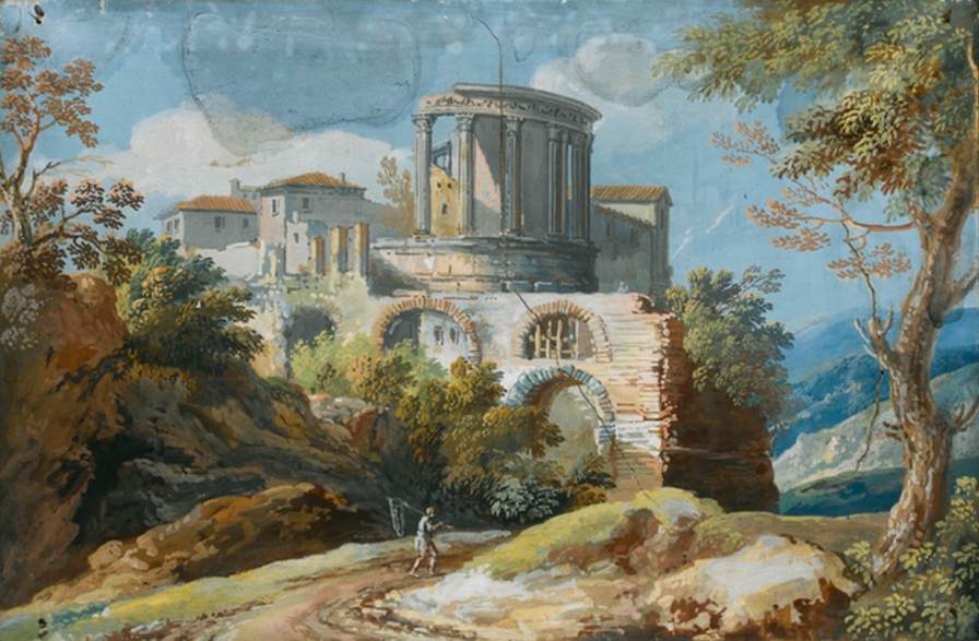 Roman View: The Temple of Vesta at Tivoli by