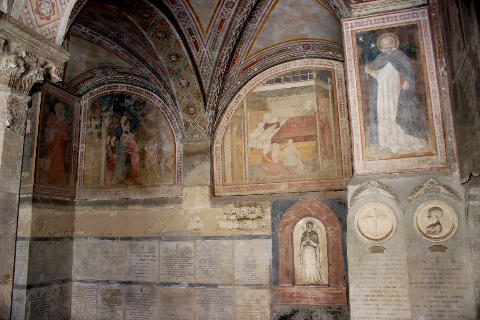 View of the frescoes by