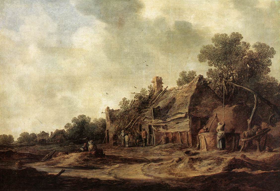 Peasant Huts with a Sweep Well by GOYEN, Jan van