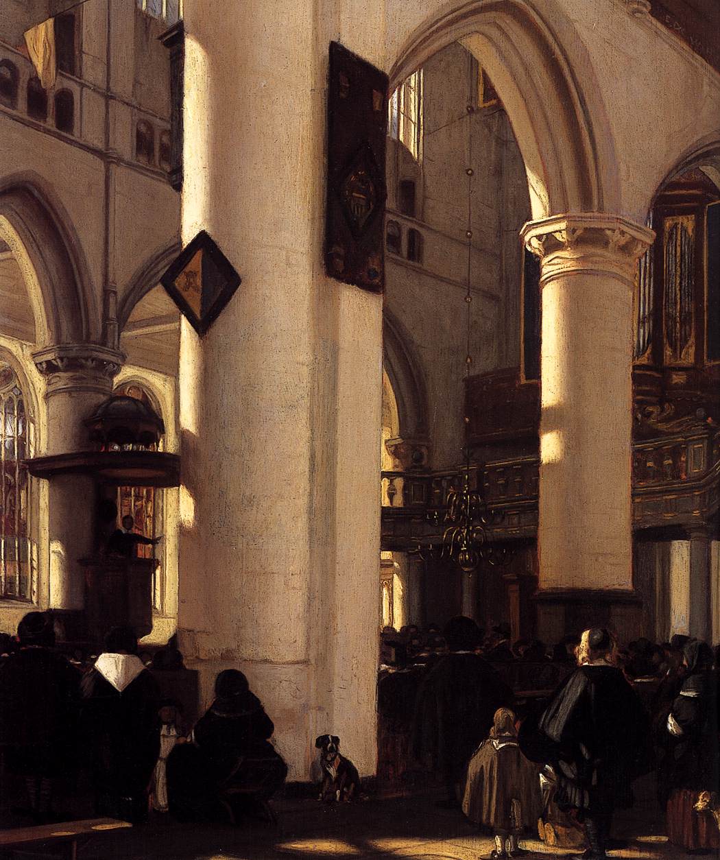 Interior of a Protestant Gothic Church (detail) by WITTE, Emanuel de