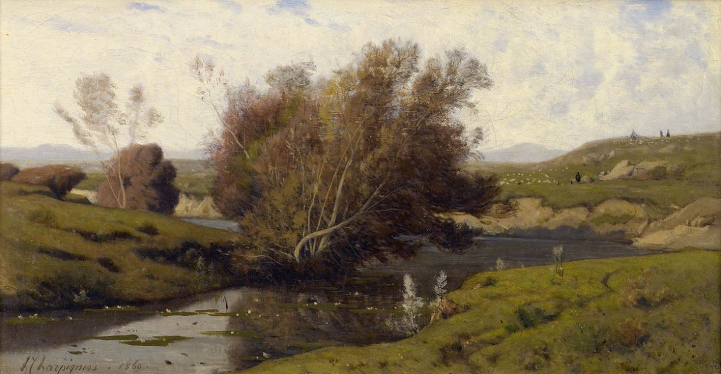 River Banks, Auvergne by HARPIGNIES, Henri-Joseph